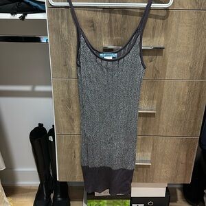 Marciano stretch metallic knit long tank or super mini dress. Size Small